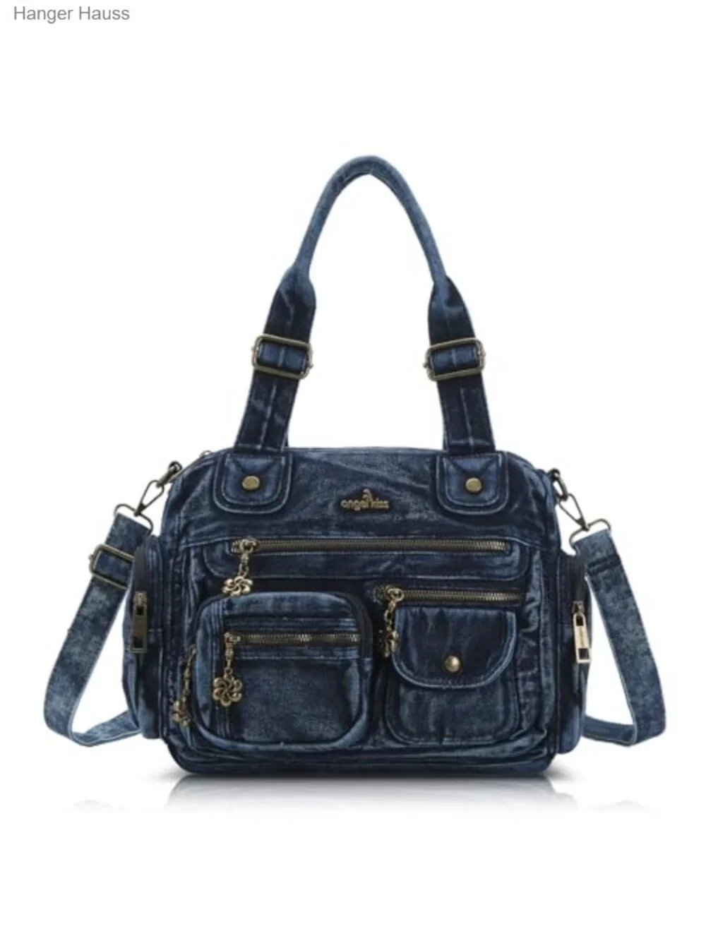 Large Multi-Pocket Hobo Handbag Ladies Tote Satchel Bag Soft Faux Leather